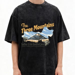 Central Java Mountains T-Shirt, Indonesian Volcano Travel Graphic Tee