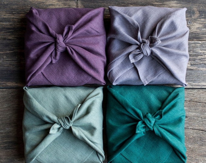 Linen furoshiki wrapping cloth : Reusable Gift Wrap, Bento Storage