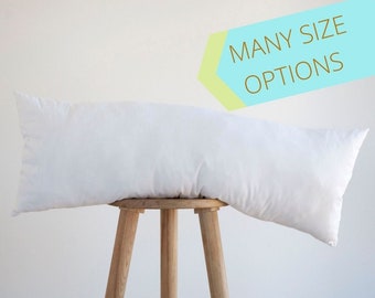Lumbar insert, lumbar pillow inner, 60x14 lumbar available, Lumbar pillow insert, Synthetic fill Custom size long lumbar INSERTS pillow form
