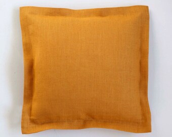 Yellow pillow cover Linen throw pillow cover Yellow cushion case  Yellow lumbar pillow 18x18 pillow cover and more size options