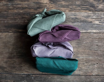 Linen Furoshiki wrapping cloth, Reusable wrapping, bento cloth, sustainable gift wrapping in many colors and custom size