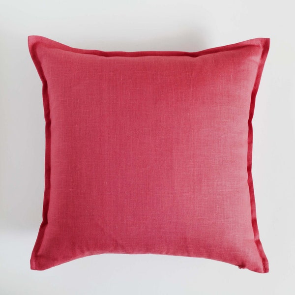 Pink Linen Pillow Etsy