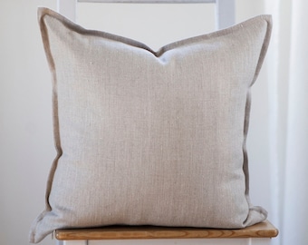 Neutral Linen pillow cover, linen pillow case for bed decor, pillow cover in 20x20 or custom size