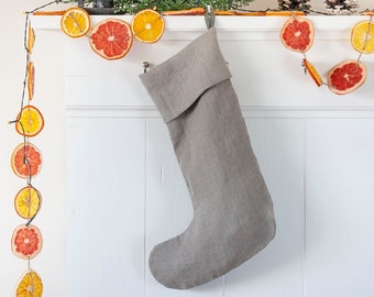Holiday stocking, Christmas linen stocking, sustainable stocking, zero waste stocking