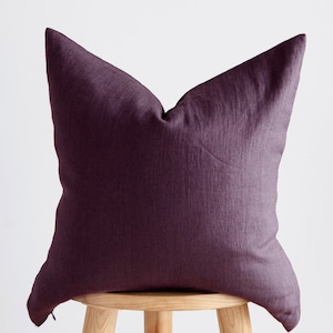 Rich purple pillow cover for bohemian style room decor, aubergine shade purple cushion case - HANDMADE housewarming gift idea