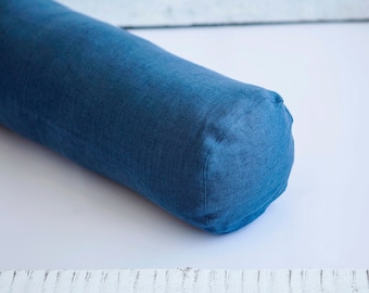 Long blue bolster pillow cover | custom size and colour combination - perfect housewarming gift idea