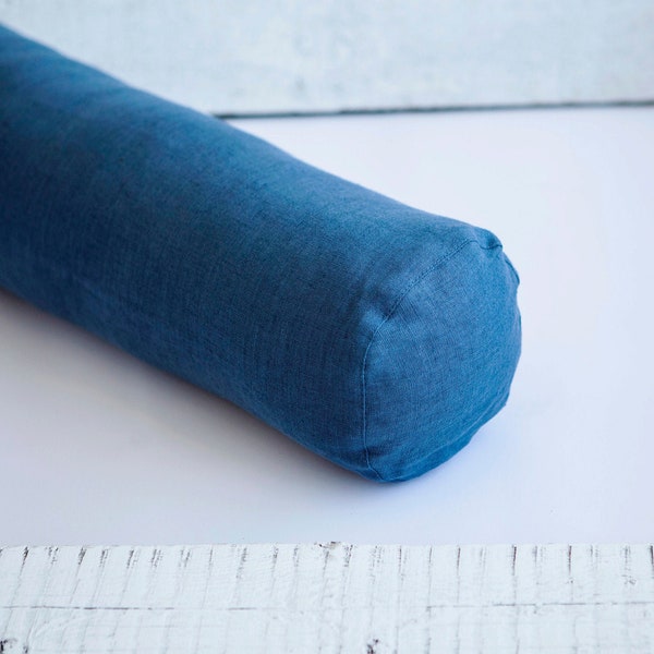 Blue Bolster Pillow Etsy