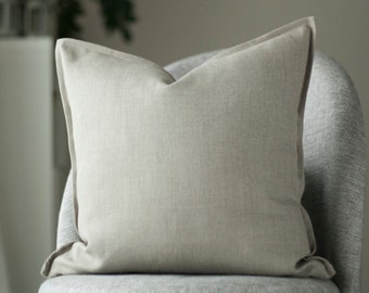 Linen pillow cover, flanged edge style, custom size pillowcase