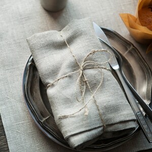 Washed rough linen napkins set of 6 Natural linen napkin bulk Cloth napkins Rustic farmhouse decor image 1