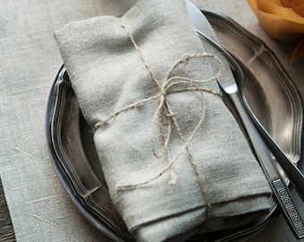 Washed rough linen napkins set of 6 Natural linen napkin bulk Cloth napkins Rustic farmhouse decor