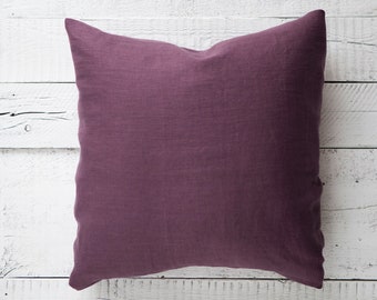 Rich purple pillow cover for bohemian style room decor, aubergine shade purple cushion case - HANDMADE housewarming gift idea