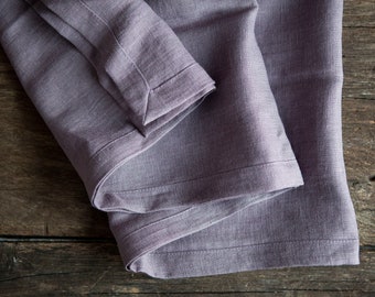 Handmade Purple Linen Table Runner | Custom Sizes & Colors Available