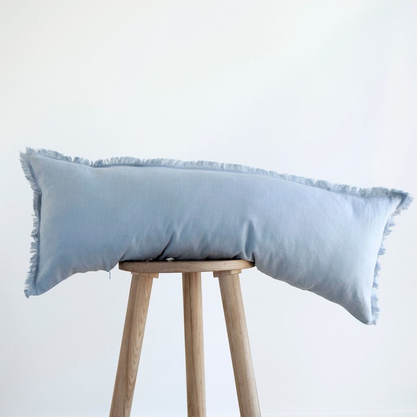 Blue Lumbar Pillow Etsy