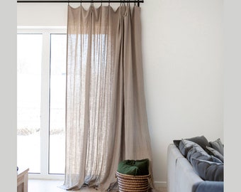Linen living room curtains, linen drapes, linen curtains panels for living room, custom colour curtains, few size options