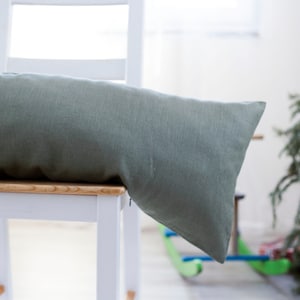 Long lumbar pillow cover,  Sage green body pillow case - Sage green PILLOW COVER