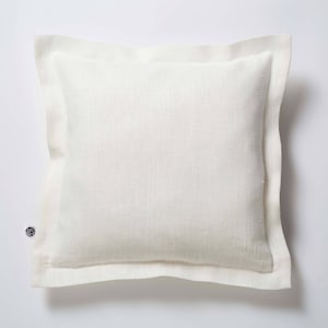 White linen pillow case, linen pillow, linen bedding, custom size pillow cover