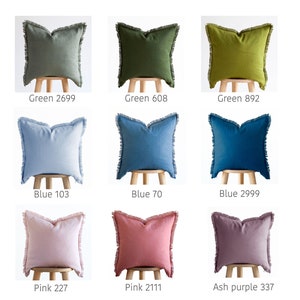Custom Size and Color Linen Fringed Pillow Cover - Handmade, Stylish, Durable, and Comfort