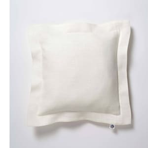 Oxford style Milk white pillow cover, linen pillowcase in custom size, machine washable cushion case - handmade