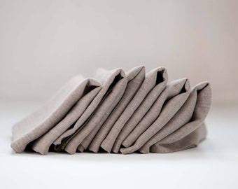 Linen cloth napkins 24x24 inch size  reusable linen napkins, table linen napkins, washable dinner set of 8   0395