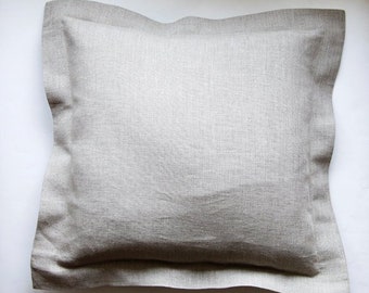 Linen throw pillow Neutral pillow cover Aesthetic pillowcase Pillow covers 24x24 and more size options