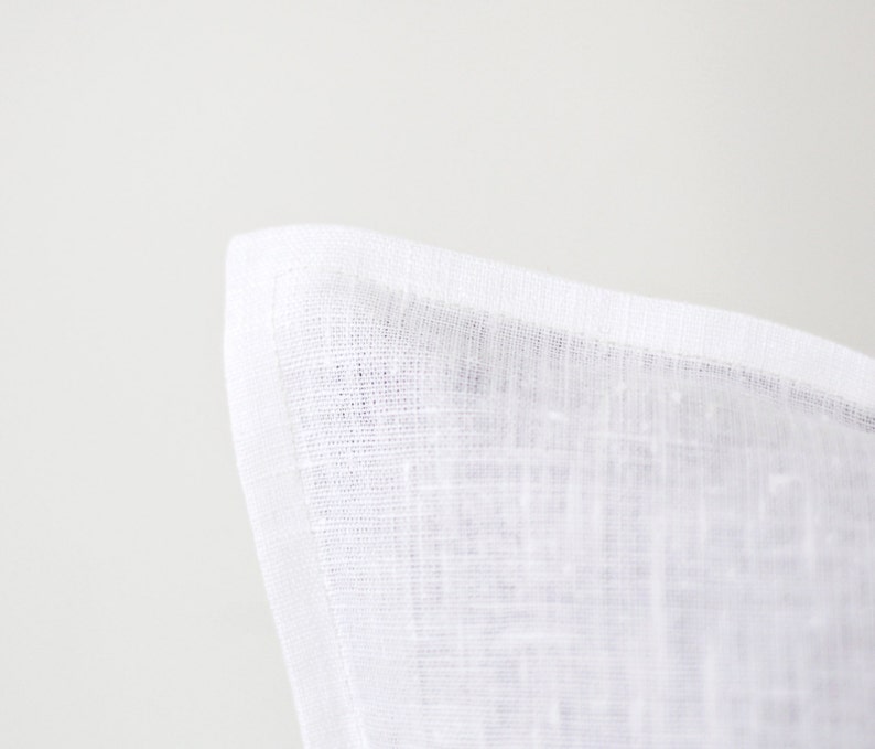 White euro pillow cover rustic bedding throw pillow covers 0036 linen pillow case linen pillow shams linen bedding white pillow shams
