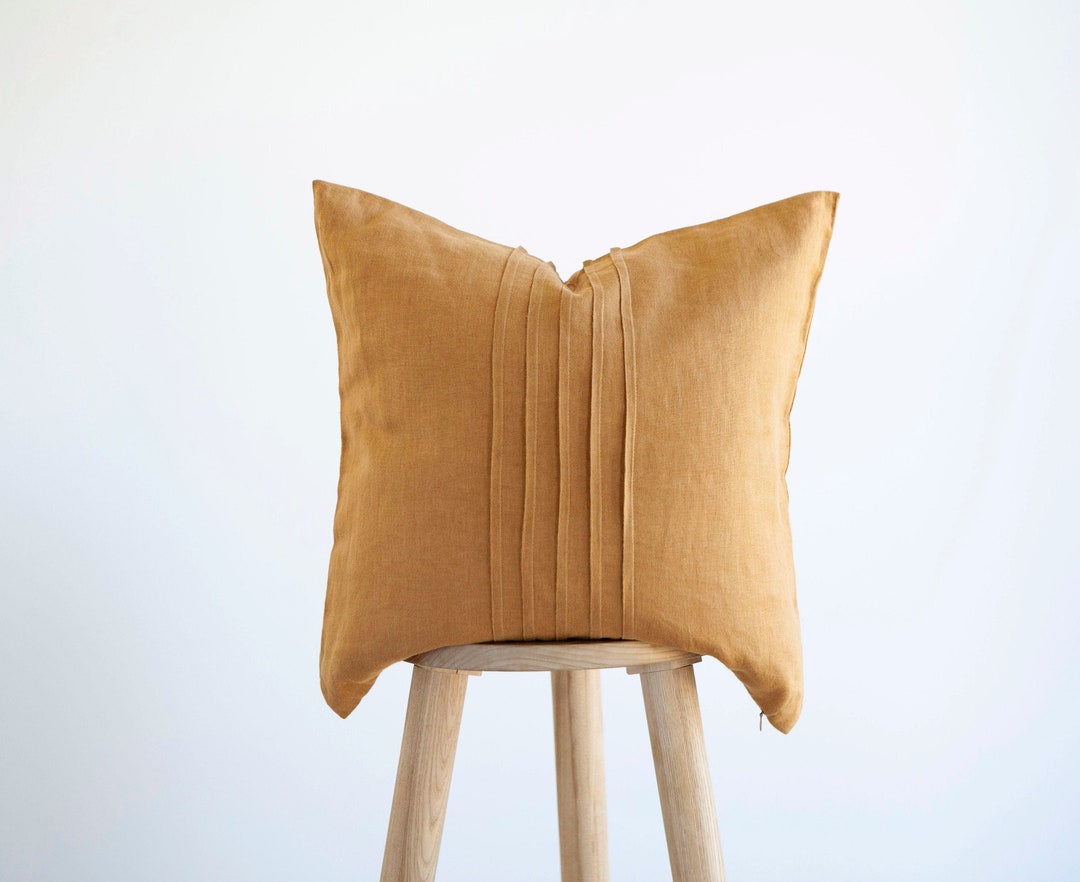 Mustard Yellow Throw Pillow Decorative Pillows Linen Pillow Etsy