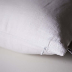 White throw pillows White linen pillow cover White throw pillow for home decor Classic pillowcase for decorative pillows White euro sham image 4