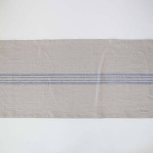 Grain sack stripe Linen table runner, french farmhouse style house warming gift idea, zero waste home living, natural linen