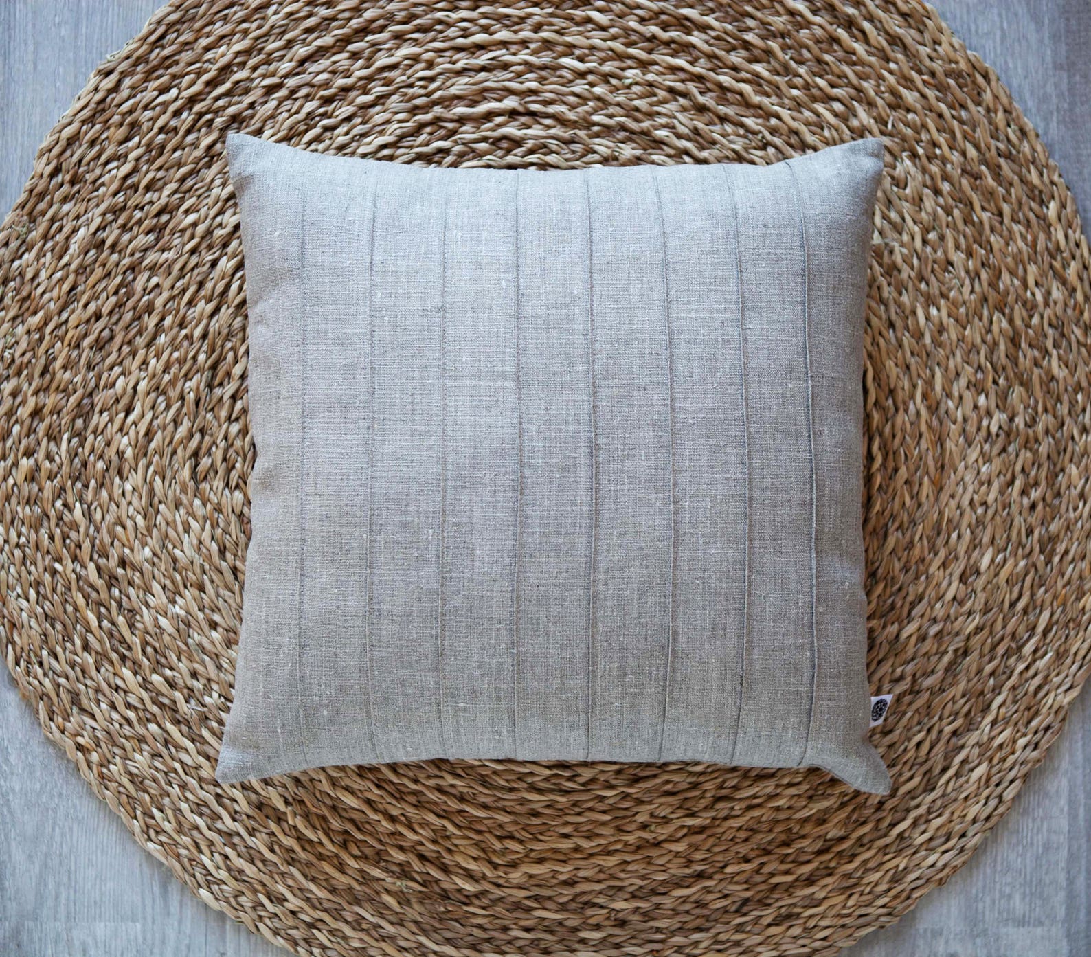 Blue Ticking Pillow Cover Linen Ticking Pillowcase Custom Etsy