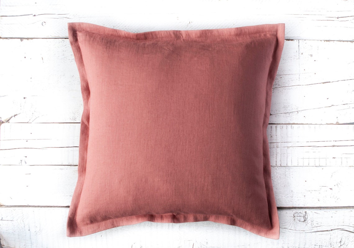 Mauve PILLOW COVER Pink Throw Pillow Cover Linen Cushion Etsy