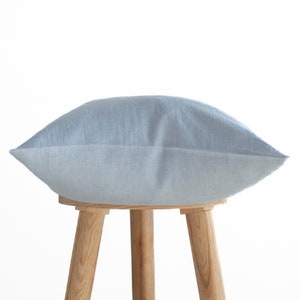 Dusty blue classic throw pillow cover with hidden zipper closure, Classic linen pillowcase