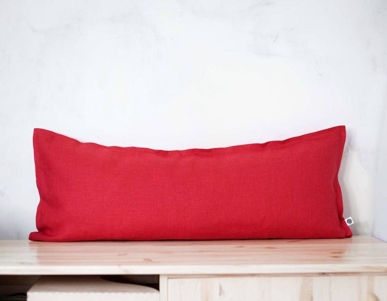 14x36 Pillow Cover Red Long Lumbar Pillow Lumbar Cushion Etsy
