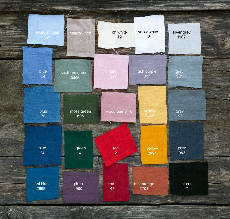 Linen fabric samples set for home textile, for pillowcases, curtains, napkins. image 2