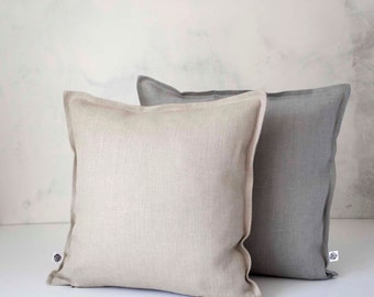 Natural linen pillow case - farmhouse decor