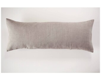 Long lumbar pillow cover, lumbar pillow sewn in custom sizes. This linen lumbar pillow cover may be sewn in  14x36 or 14x26   0013