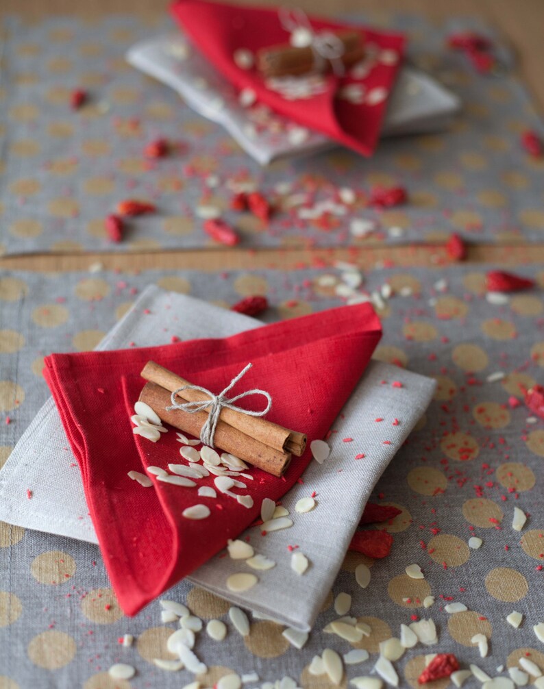 Red linen napkins bulk cloth napkins table red decor Etsy