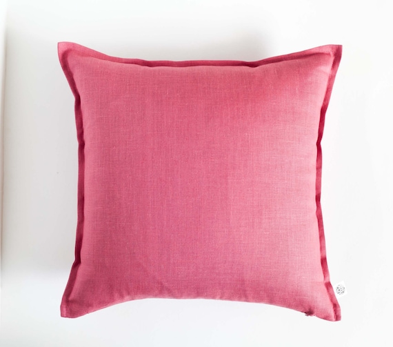 Muted Pink Throw Pillows Set Natural Linen Pillowcase Set Pink Etsy