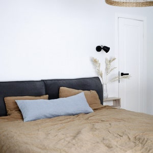 Light Blue pillow cover, lumbar pillowcase, long lumbar cover, 36x14 lumbar with hidden zipper blue gift handmade room decor image 5
