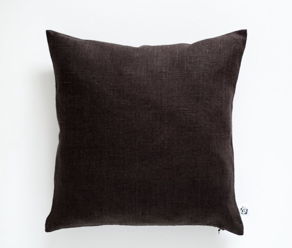 throw pillows Chocolate brown pillow Dark Brown and White Throw Pillow