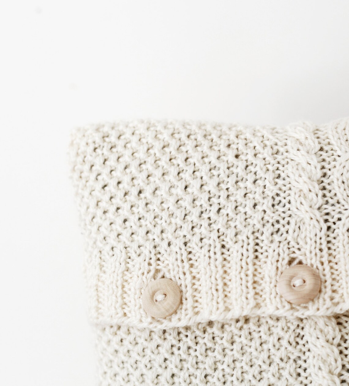 Cable knit pillow cover white milk decorative pillows case Etsy