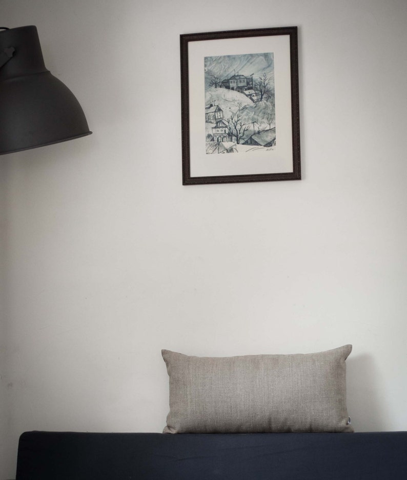 Boudoir Pillow Cover Natural Linen Small Lumbar Linen Throw Etsy