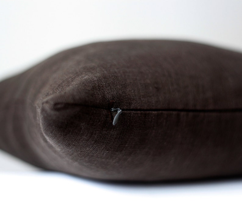 Brown Linen Pillow Cover Linen Pillowcase Pure Linen Throw Etsy