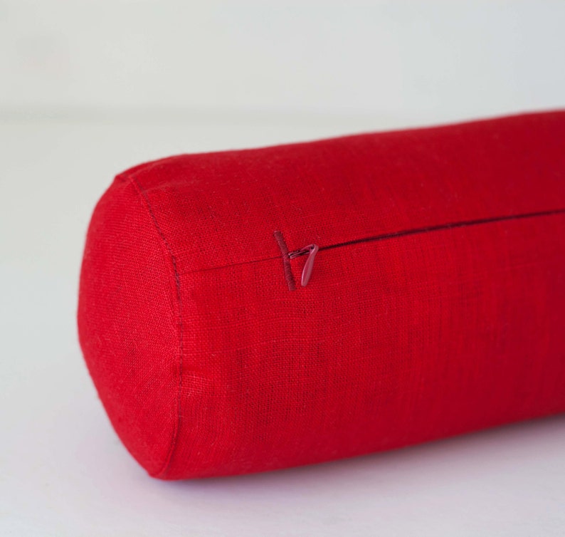 Bolster pillow COVER Red neckroll pillow Linen bolster Etsy