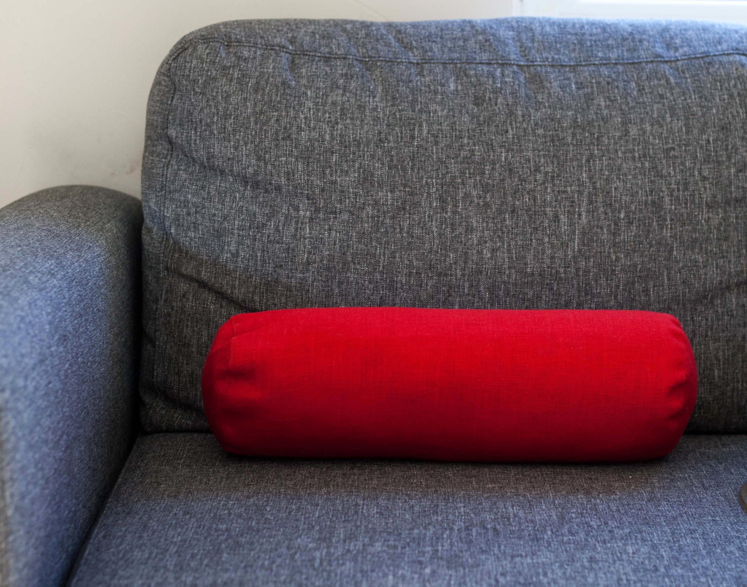 Bolster pillow COVER Red neckroll pillow Linen bolster Etsy