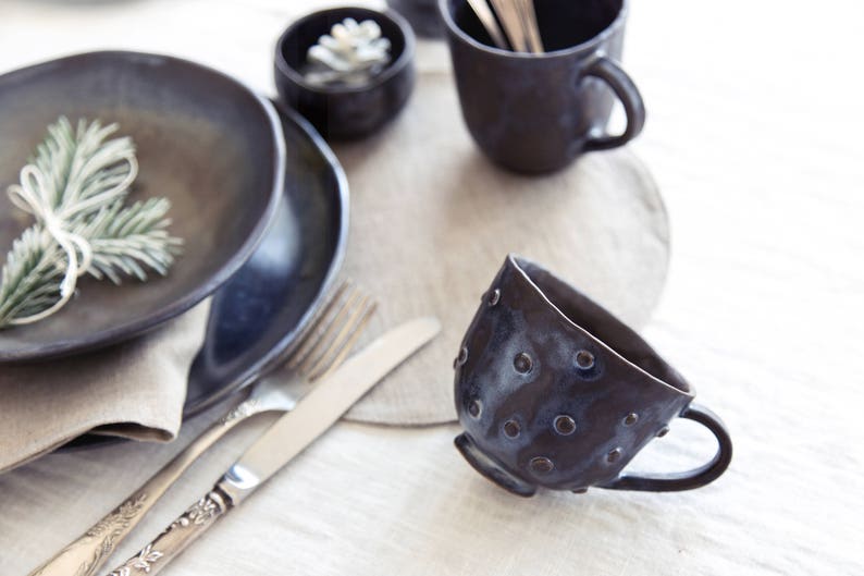 Large Round Placemats Set Burlap Placemats Round Table Place Etsy