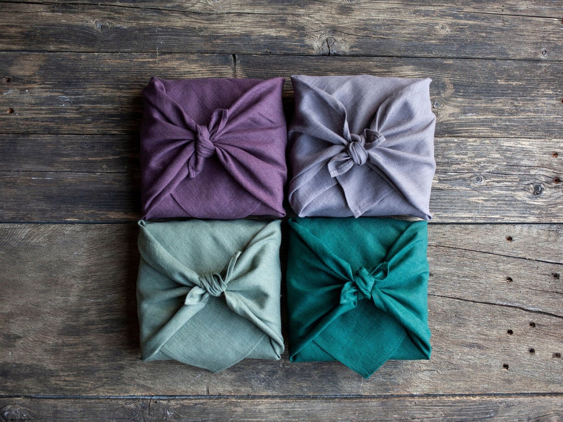 Linen Furoshiki Wrapping Cloth : Reusable Gift Wrap, Bento Storage - Etsy