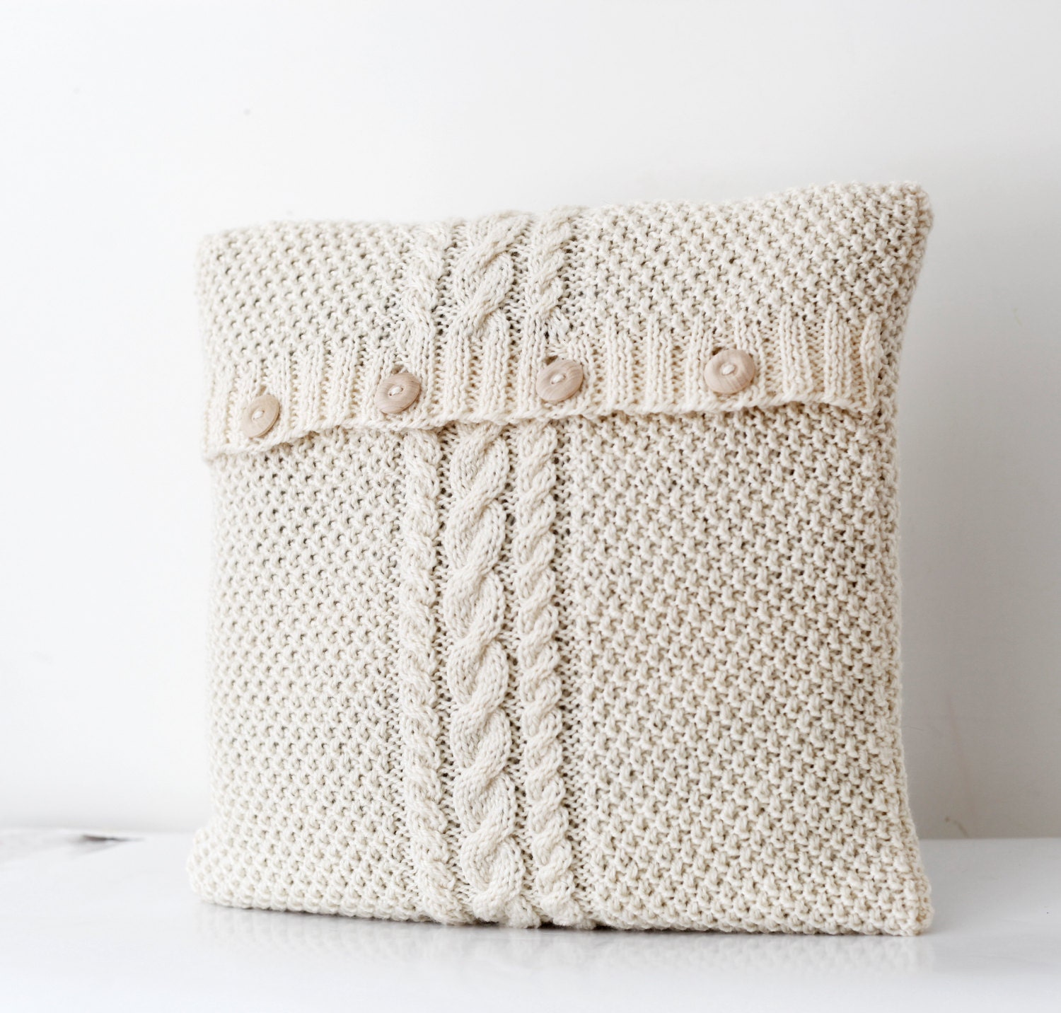 Cable knit pillow cover white milk decorative pillows case Etsy