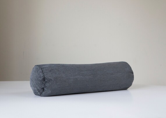 Bolster Pillow Gray Corduroy Velvet Pillow Gray Bolster Etsy