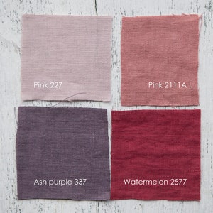 Linen fabric samples set for home textile, for pillowcases, curtains, napkins. image 6