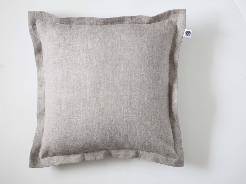 Natural linen throw pillow farmhouse Natural Linen Decorative Accent Pillow